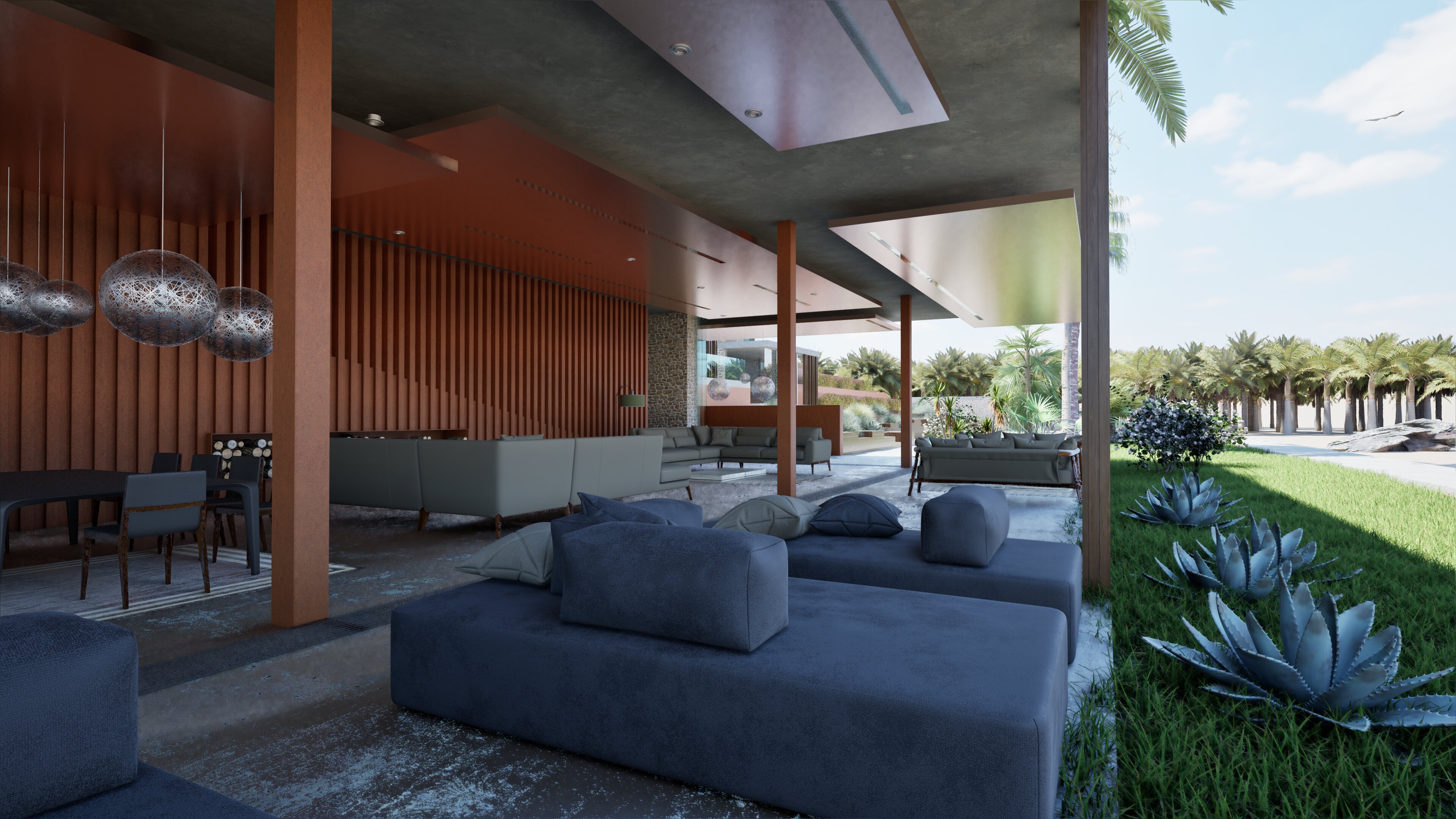 Rendering fotorealistico del complesso residenziale in Kenya